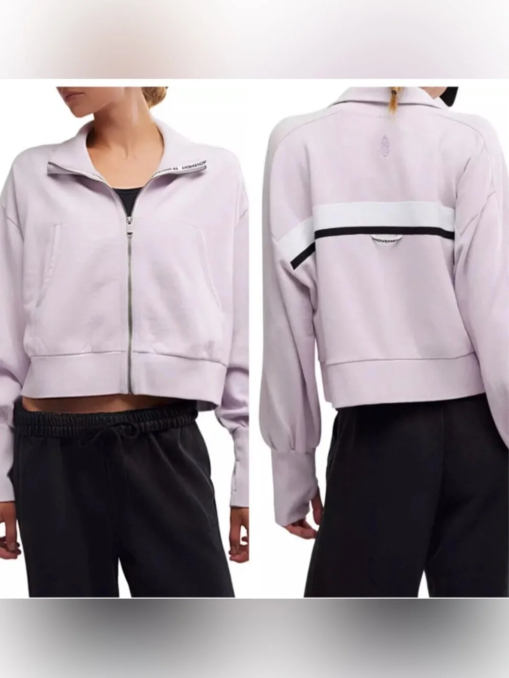 FP Movement Size Large Purple High Jump Zip Up Jacket Athleisure Gym Yoga